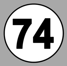 STICKER NUMBER 74 IN ROUND