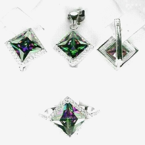 Silver mystic topaz earrings - topaz,