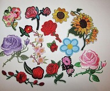 Iron on sew on flowers patches