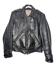 VTG 50S TAUBERS Of CALIFORNIA HORSEHIDE LEATHER JACKET POLICE MOTORCYCLE 40