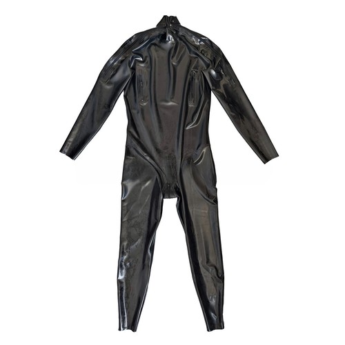 Black latex mens bodysuit - black,