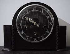 Smiths Enfield Antique Vintage 1930s-40s Westminster Chime Mahogany Mantle Clock