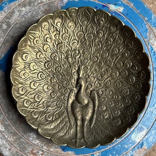 Vintage brass peacock design - brass,