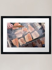 Grilled salmon steaks framed - grilled,
