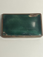 Vintage Green Enamel Brass