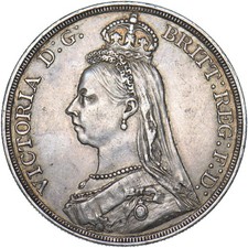 1887 Crown - Victoria British Silver Coin - Very Nice