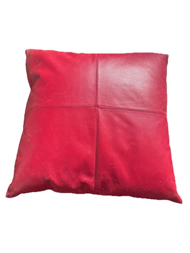 Red genuine leather patchwork - red,