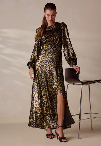 Gold metallic leopard print - ,