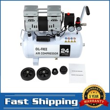 24 Litre Air Compressor 900W 1HP 1600 PR 118 PSI 80 L/min UK GEARZAAR Oil Free