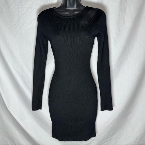 Black ribbed knit - ribbed,