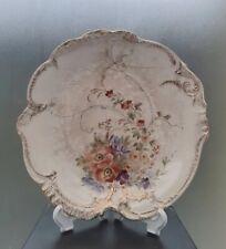 Plate. Franz Anton Mehlem German 1890 Gold & Floral, very rare,Royal Bonn plate.