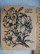 PSX Rubber stamp.Lilies. Beautiful Design . Decoupages well..ref R6
