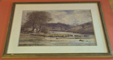 Vintage Watercolour on Board Paint Landscape by Charles James Fox