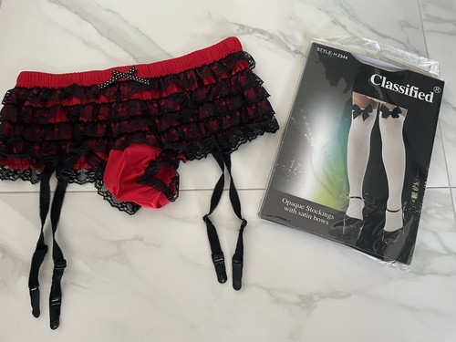 Sexy frilly suspender panties - suspender,