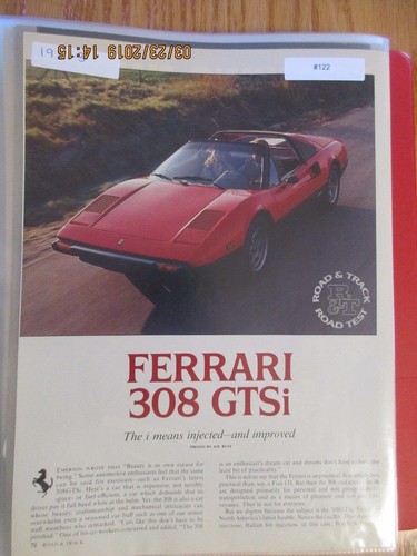 Ferrari 122 article - road, test