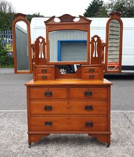 ANTIQUE VICTORIAN TRIPLE MIRROR DRESSING TABLE          DELIVERY AVAILABLE
