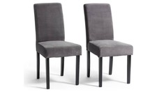 Midback Pair of Velvet Dining Chair - Black