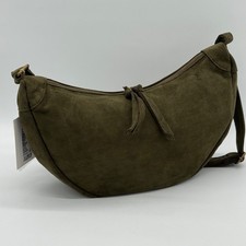 Faux Suede Bag Dumpling Curved