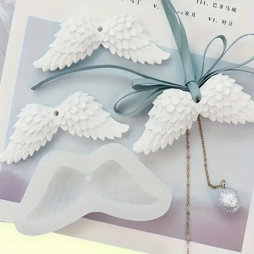 Angel wings white - white, silicone