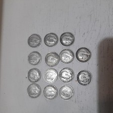 Great Britain 1918 - 3 Pence / Threepence coins King George V  x14. 