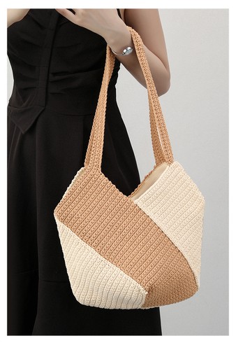 Woven raffia straw beach bag - straw,