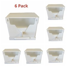 6 x Plastic Finch Nest Box With Hooks Front & Back For Cage Exotic Finches White