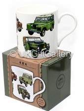 Vintage Series 1 Land Rover Design 4x4 Off Road White Fine China Mug Gift Boxed