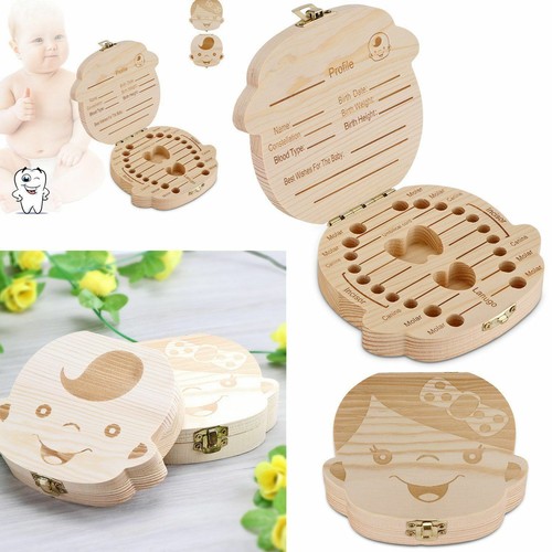 Baby wooden tooth storage box - baby,