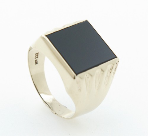 Men signet ring onyx - men's,