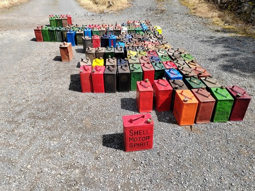 Vintage petrol jerry can with - petrol,