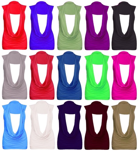 Women ladies sleeveless cowl - sleeveless,