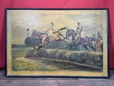 VTG Horse Racing Painting On