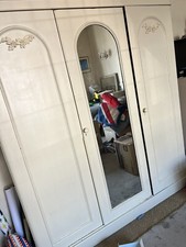 LARGE WARDROBE DRAWER MIRRORS SHELVES Mirrored Wardrobe with Shelves SHABBY CHIC