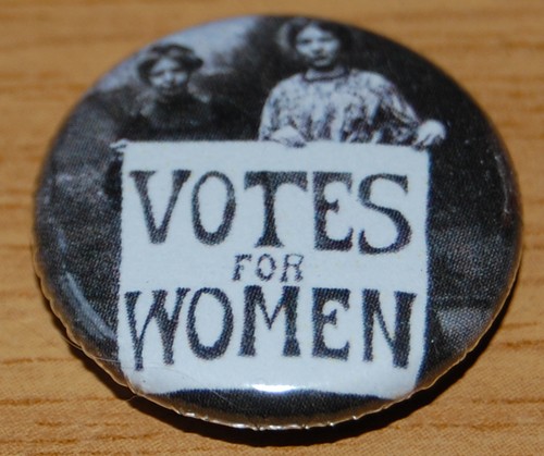 Votes for women 25mm button - for,
