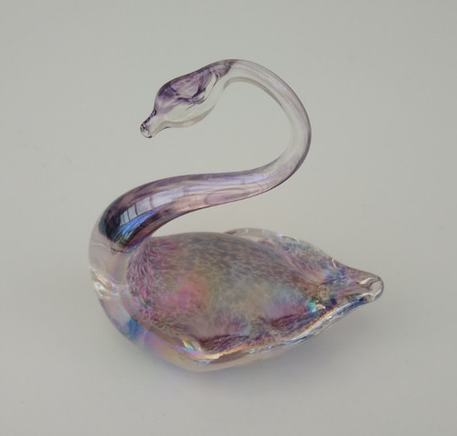 Heron glass swan mauve purple - heron, mauve/purple