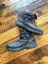 Salomon Gore Tex X-ALPWomens Mid Hiking Trail Shoe Size US 9.5 Black Purple