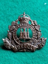 Suffolk Regiment Officers Collar Badge