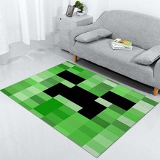 Minecraft Creeper Area Rug Carpet Video Game Room Decor Living Room Home Floor