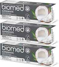 Biomed Superwhite Toothpaste x 3 pack - Natural Coconut - Free Shipping - UK''