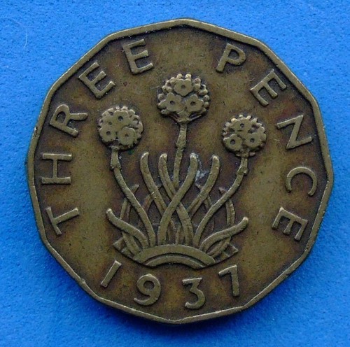 1937 three pence see - gb,