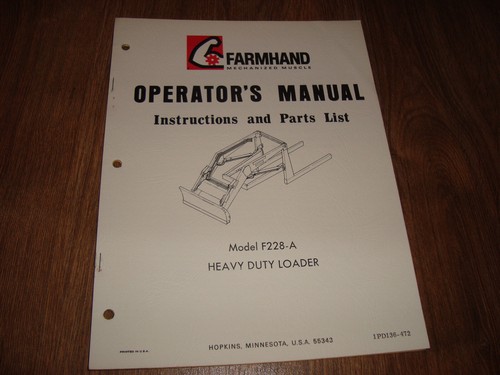 Farmhand model f228 heavy - farmhand,