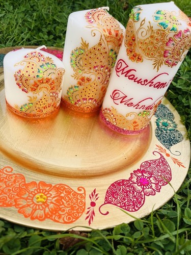 Henna candles personalised - henna, candles/personalised