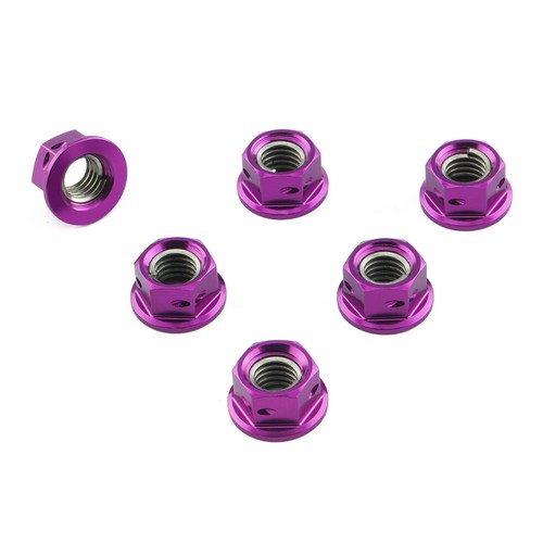 Aluminium sprocket nuts x6 - sprocket, m8