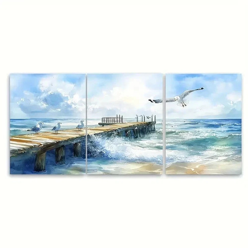 3pcs beach pier ocean - 3pcs, seagull