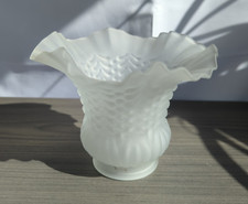 Vintage Frosted Glass Oil Lamp Shade 2 1/4" Base