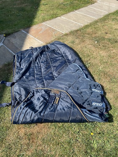 Amigo quilted navy stable rug - quilted,