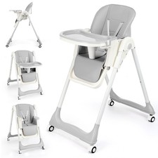 Folding Baby High Chair, Adjustable Toddlers Highchair with 4 Lockable Ovwgzqtas