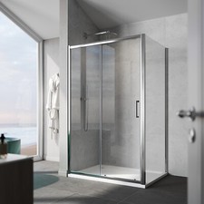 Sliding Door Shower Enclosure And Tray 8mm Nano Glass Cubicle With Side Panel