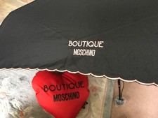 Moschino Boutique Black and Pink Umbrella with Heart Case Valentines
