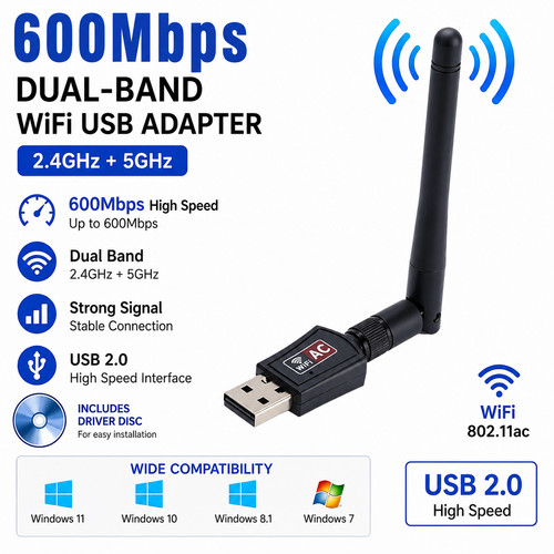 600mbps usb wifi - usb, adapter